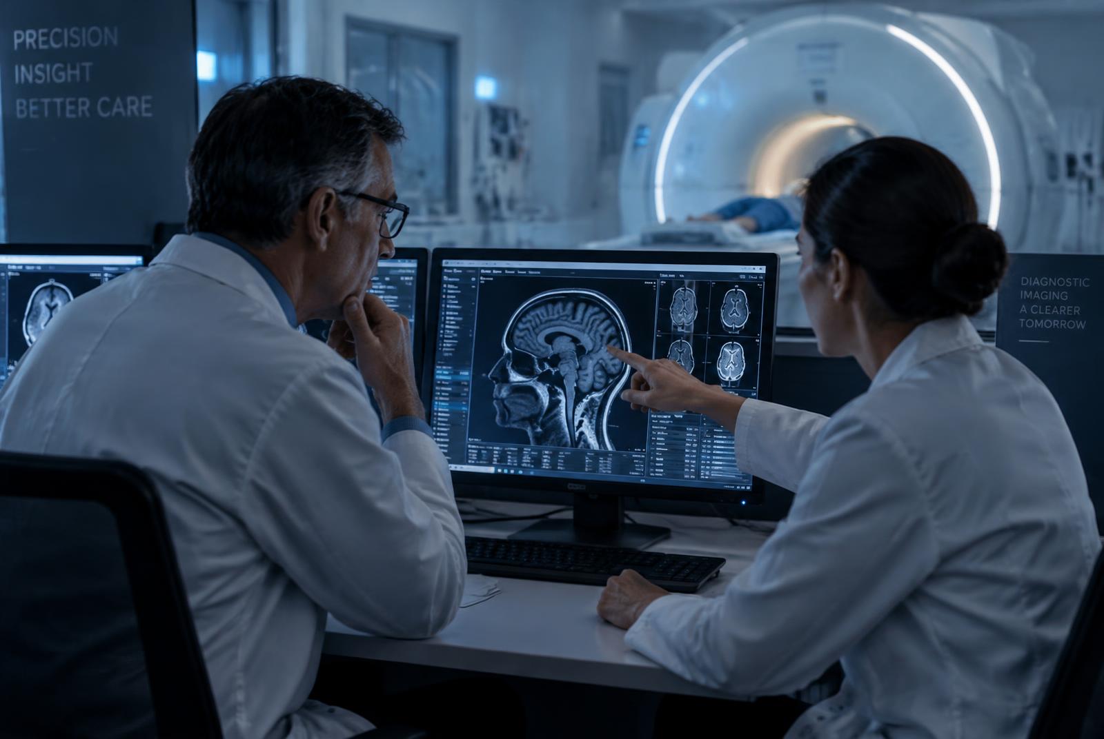 Medici che analizzano una risonanza magnetica